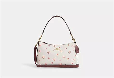 coach clara shoulder bag with bow print|coach bow tie print.